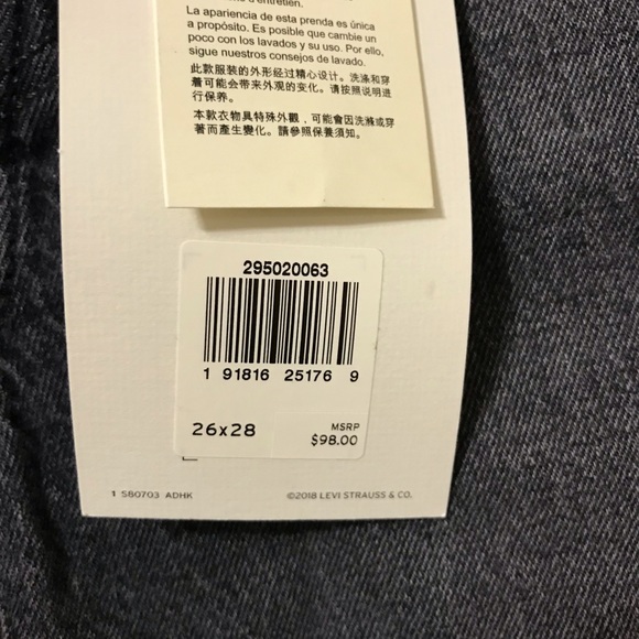 NWT Levi’s 501 high waisted skinny jeans - Picture 5 of 5